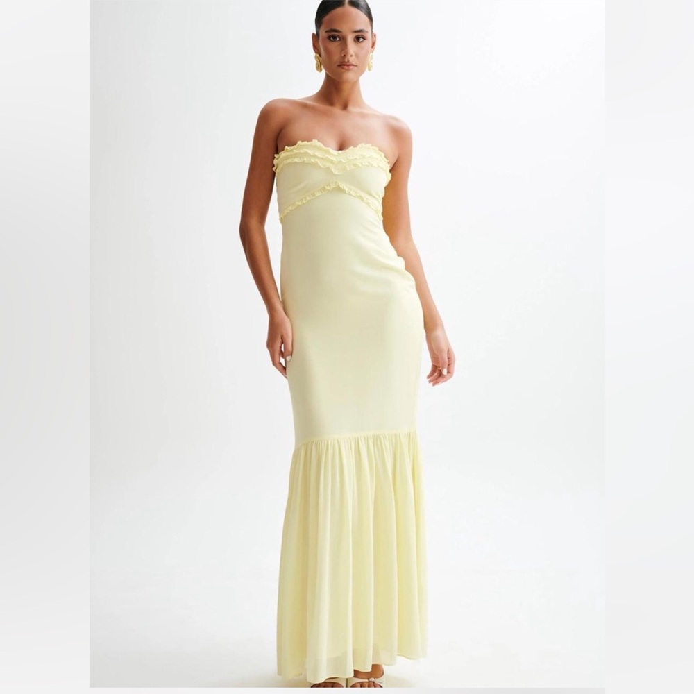 Meshki Olivetti Strapless Chiffon Maxi Dress